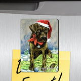 Flurries Fetch and Fun Santa Dog Wooden Refrigerator Magnets Set of 3