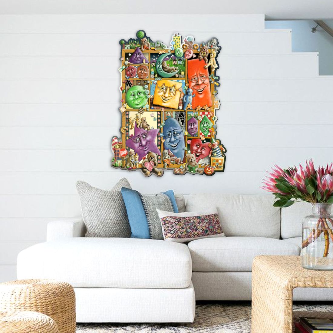 Shapes Whimsical Wall Art by Laura Seeley - Love Family Kids Decor - 8513013-LS