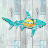 Decoración costera para puertas con diseño de tiburón de G. DeBrekht - Decoración costera navideña - 8198515H