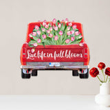 Blooming Love Truck Wooden Door Hanger Wall by G. DeBrekht - Love Family Kids Decor - 8191165H