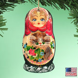 Nesting Doll Wooden Ornaments by G. DeBrekht - Christmas Santa Snowman Decor - 8115059