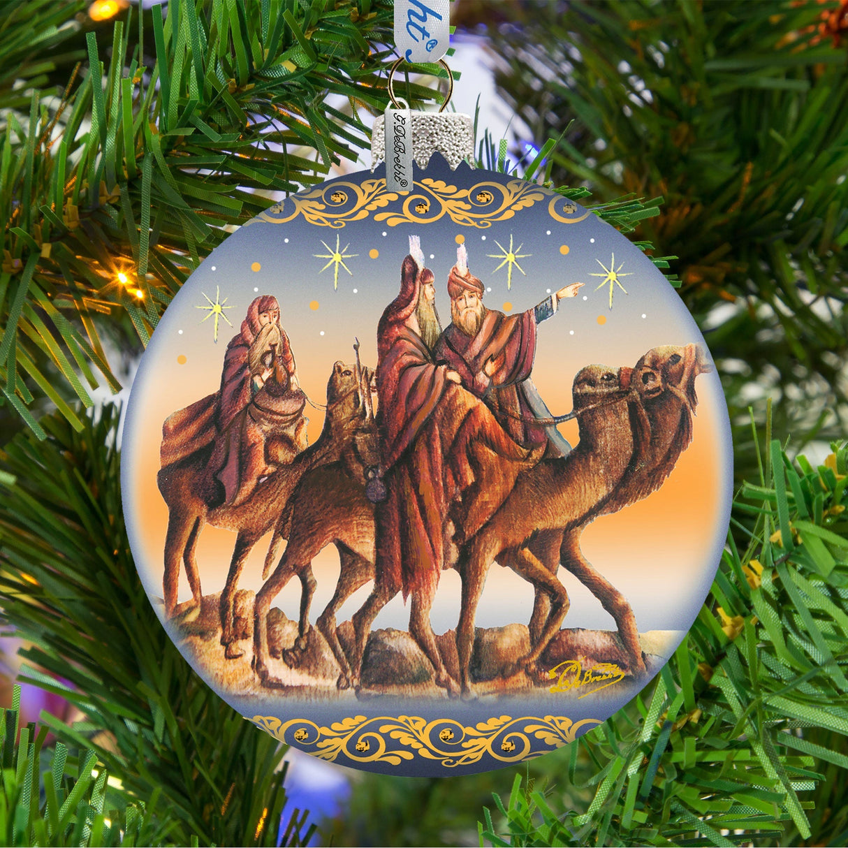 Nostalgic Tree Kings Journey Glass Ornament Limited Edition by G. DeBrekht - Nativity Holiday Decor - 73882