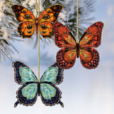 Summer Butterfly Decorative Wooden Ornaments of 3 by G. Debrekht - Wildlife Decor - 8091012-1-S3