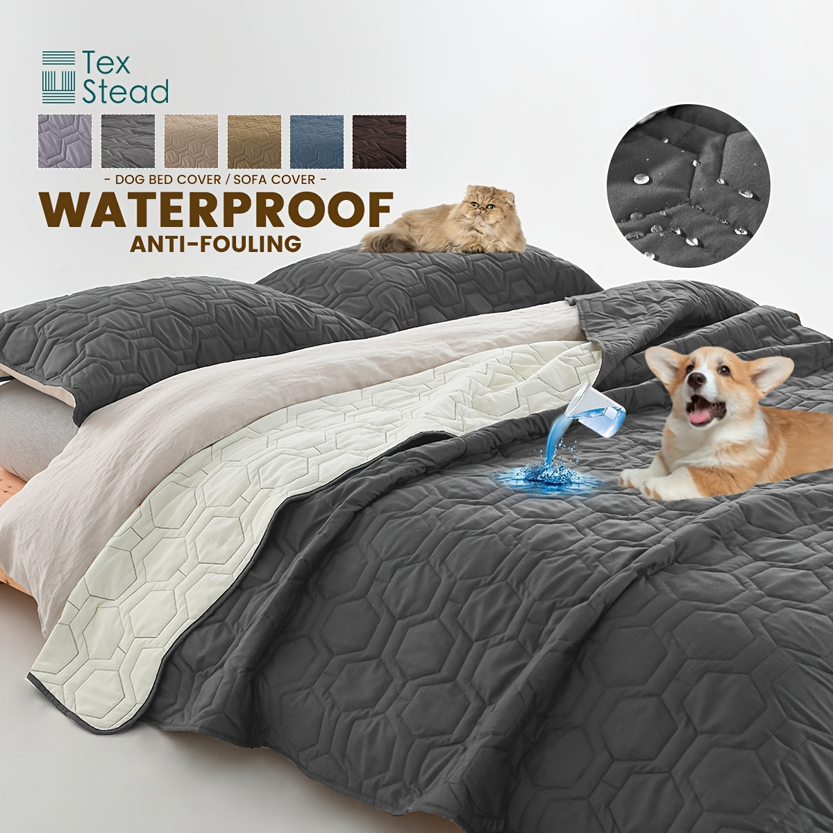 1 funda de cama para perro y manta para mascotas, sofá, colchón, protector de incontinencia para coche, funda de sofá para la mayoría de gatos y perros.