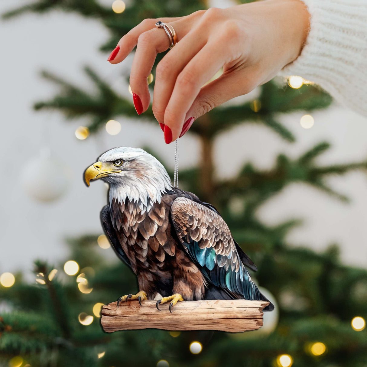Bald Eagle Wooden Ornaments by G.Debrekht - Wildlife Holiday Decor - 8710101-2