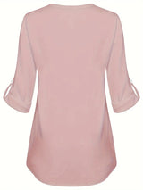 Women's Long Sleeved Simple And Versatile Casual Pearl Button Shirt - Lootquake