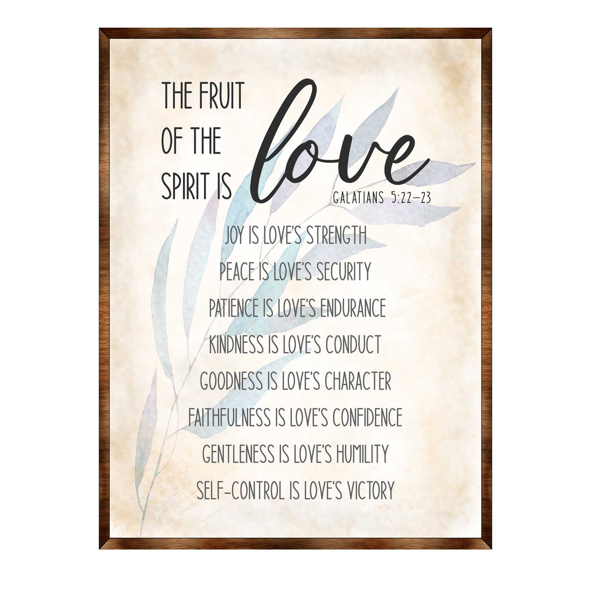 Letrero del Fruto del Espíritu - Letrero cristiano de madera - Letrero con versículo - Gálatas 5:22 - Regalo para inauguración de la casa - Letrero bíblico - Letrero bíblico - 310347