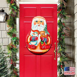 Decoración navideña para puerta con muñeco de Papá Noel de G. DeBrekht - Decoración navideña con muñeco de nieve de Papá Noel - 8115011H
