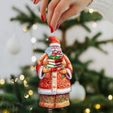 Santa's Book Collection Wooden Ornaments by G. Debrekht - Christmas Santa Snowman Decor - 8691405