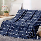 Cozy Blue Encouragement Hug Blanket - Soft Flannel, Inspirational Print For Rehab & Comfort, Perfect For Naps, Camping, And Gifting To Friends & Family