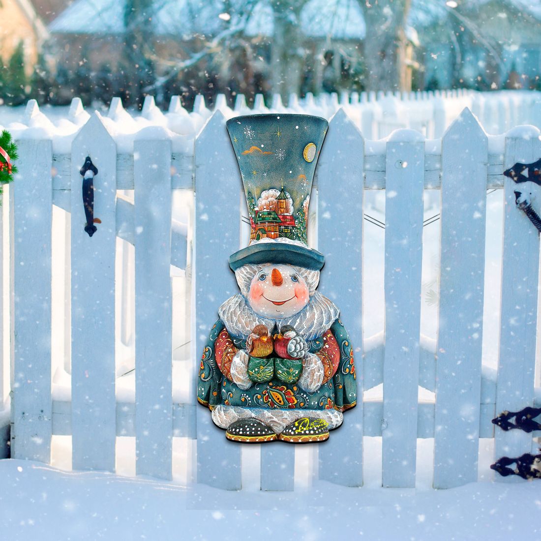 Old World Christmas Snowman Door Decor by G. DeBrekht - Christmas Santa Snowman Decor - 8116420H