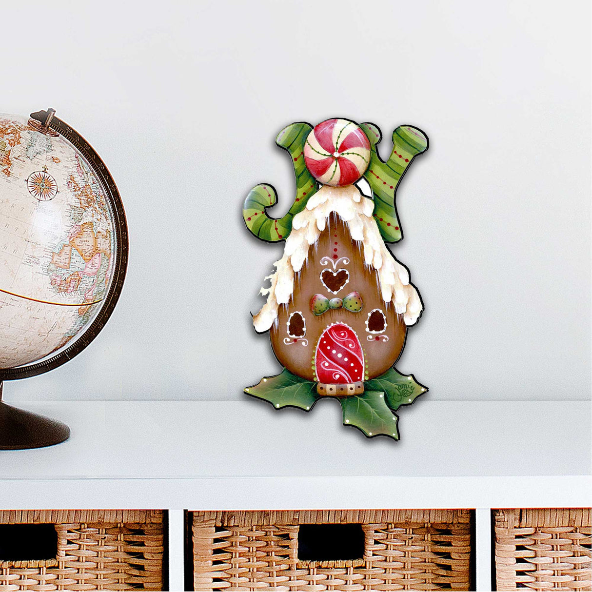 Joy Gingerbread House Door Decor by Jamie Mills-Price - Christmas Decor - 8457507H