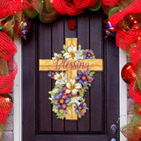 Floral Dove Blessing Cross Holiday Door Decor by G. Debrekht - Easter Spring Decor - 8688163H