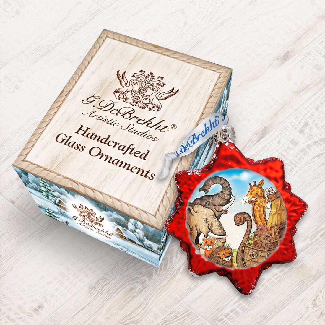 Adorno de vidrio de mercurio del Arca de Noé de G. DeBrekht - Decoración navideña - 773030