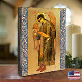 Icono religioso cristiano sagrado de madera bañado en oro de San Gabriel Arcángel - Decoración inspiradora - 85041
