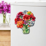 Bouquet of Flowers Decorative Wooden Magnets Set of 6 by G. Debrekht - Love Family Decor - 8090076G-S6