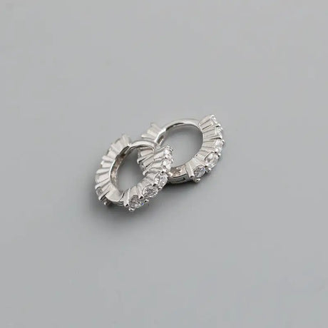 Circle-shaped Diamond Colorful Crystals Opal Zircon S925 Sterling Silver Earrings - Lootquake