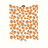 Cozy Pumpkin Print Flannel Throw Blanket - Perfect For Fall, Thanksgiving & Christmas Gifts | Soft, Warm & Reversible | Ideal For Couch, Bed, Office & Travel