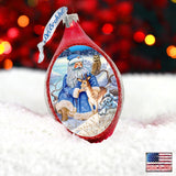 Merry Christmas Drop Glass Ornament by G. DeBrekht - Christmas Decor - 757-034
