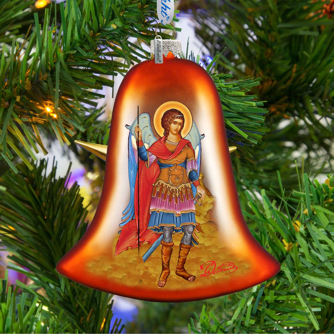 Saint Michael Bell Glass Ornament by G. DeBrekht - Christmas Decor - 752-037