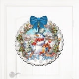 Let It Snow Front Door Welcome Sign, Wooden Front Porch Decor by G. Debrekht Christmas Santa Snowman Decor - 933122H