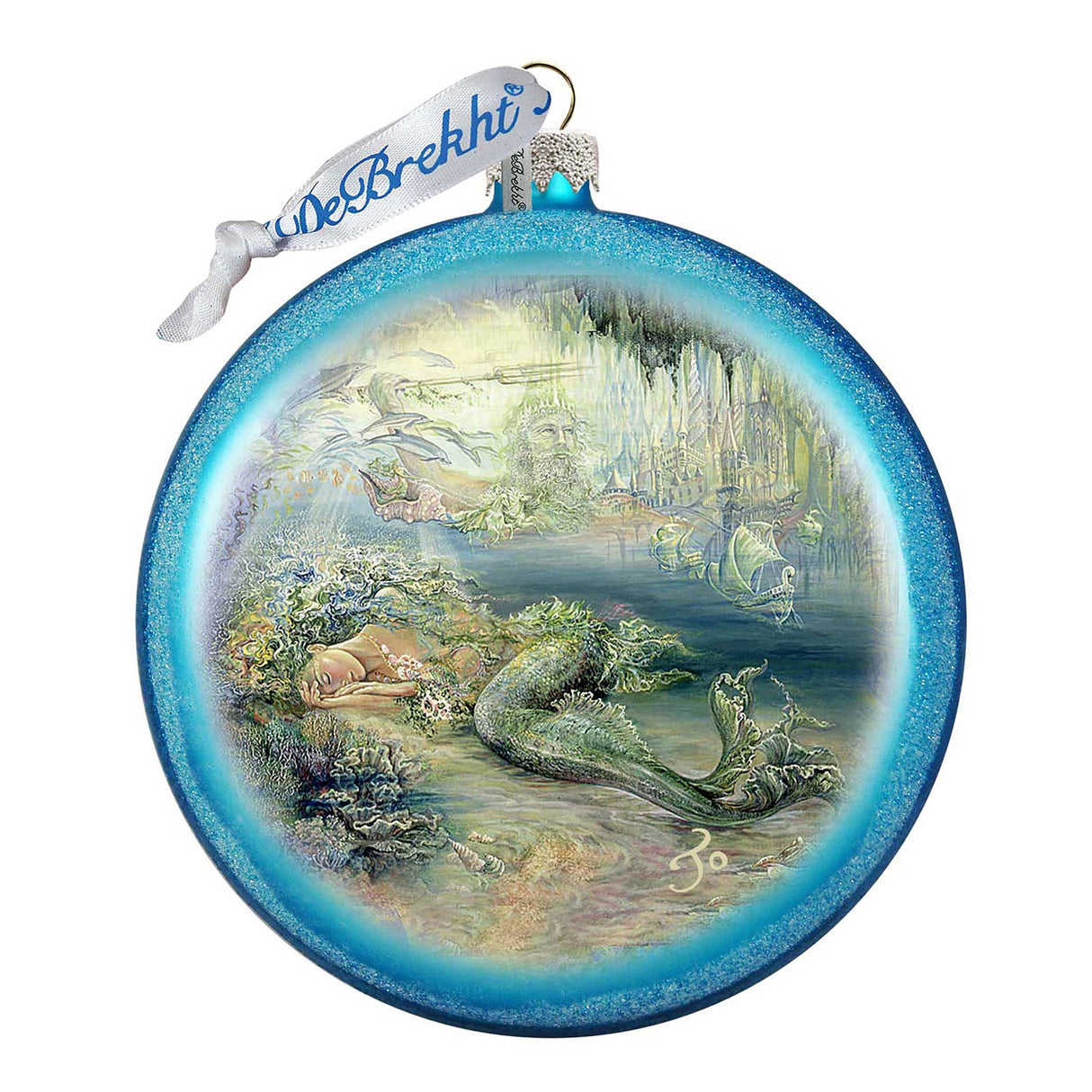 Mer Angel Glass Ornament by Josephine Wall - Coastal Sea-Life Decor - 744-411-JW