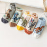 5 pares de calcetines invisibles con estampado de dinosaurio para niño, cómodos, transpirables, informales y suaves, ideales para actividades al aire libre.