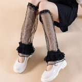 Y2g Millennium Hot Girl Bronzing Black Speaker Width Leg Warmer Calf Socks
