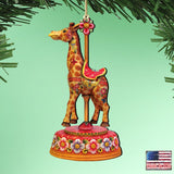 Carousel Giraffe Christmas Wooden Ornaments by G. DeBrekht - Carousel Holiday Decor - 8114048