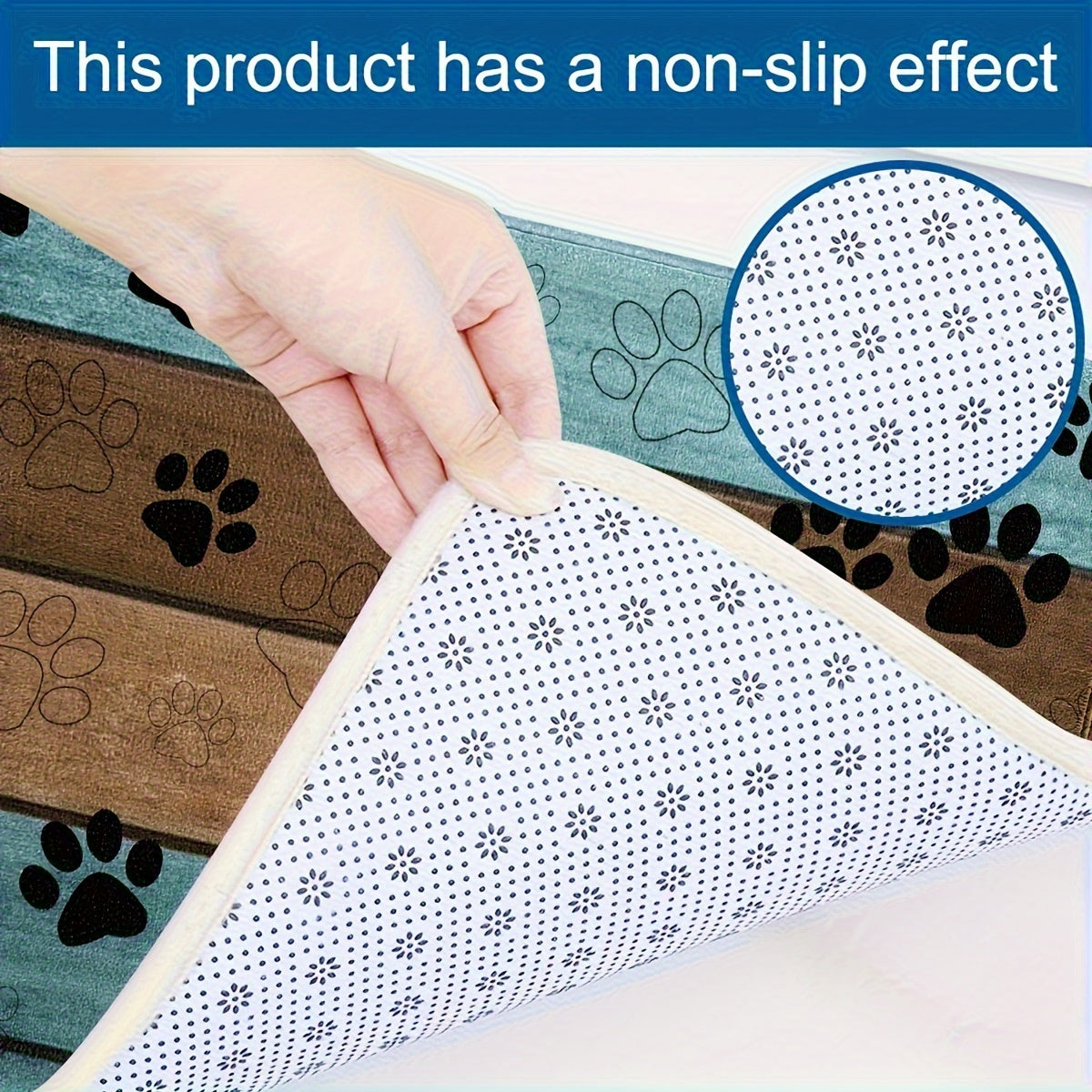 Felpudo ultraabsorbente con huellas de perro: elegante alfombra de entrada para patas embarradas, de secado rápido, antideslizante, ideal para hogares con mascotas concurridos.