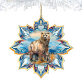 Brown Bear Snowflake Wooden Ornaments by G. Debrekht - Nature Wildlife Decor - 8688409