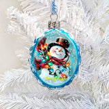 Old Fashion Snowman Mercury Glass Ornament by D. Gelsinger - Christmas Santa Snowman Decor - 778110-DG