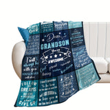 Manta estampada con una carta para mi nieto, estilo contemporáneo, suave y acogedora, ideal para sofá cama de viaje, decoración para oficina y hogar, ideal como regalo de cumpleaños, disponible para todas las estaciones.