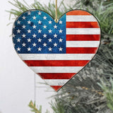 Adornos de madera con forma de corazón patriótico - Decoración navideña americana - 8187130-2