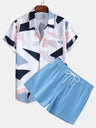 Men's Casual Suit 3D Digital Printing Short Sleeve Shirt Hawaii Suit - Lootquake