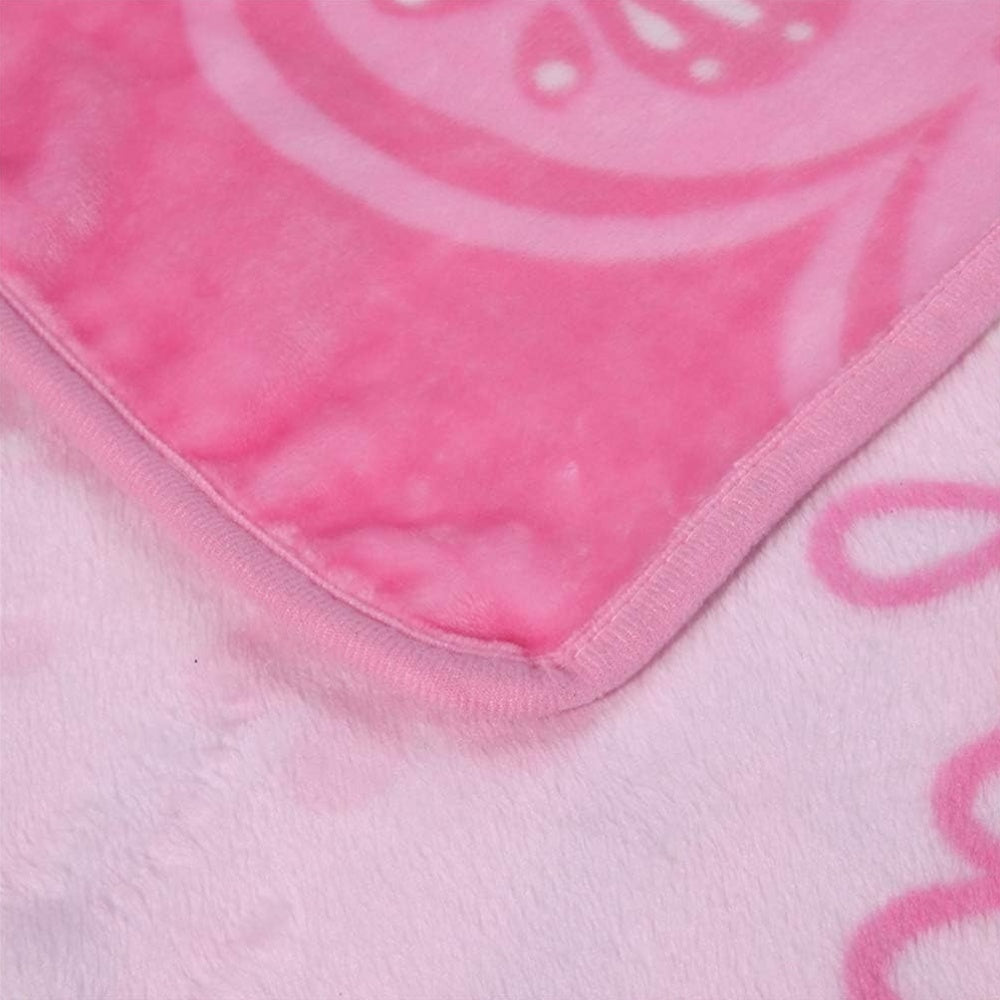 For Hello Kitty Anime-Themed Flannel Blanket, Glam Style, Digital Print, All-Season Comfort, Tear-Resistant, Knitted Craftsmanship, Polyester, with Applique Embellishment, for Cozy Plush Flannel Cover