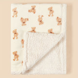 Manta de felpa con estampado de oso y vaca, lujosa y adorable decoración, ideal como regalo para Navidad, Acción de Gracias, Año Nuevo y San Valentín.