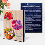 Flower Bouquets Decorative Wooden Ornaments Set of 3 by G. Debrekht - Love Family Decor - 8091076-2-S3