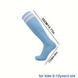 1 par de calcetines deportivos a rayas hasta la rodilla para niños: transpirables y cómodos para baloncesto, fútbol y running.