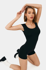 Women Backless Suit Fashion Style Backless Slim-fit Short Jumpsuit Backless Slim Fit Vacation Outfit - Lootquake