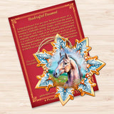 Adornos de madera con forma de caballo y copos de nieve de G. Debrekht - Decoración de vida silvestre - 8688431