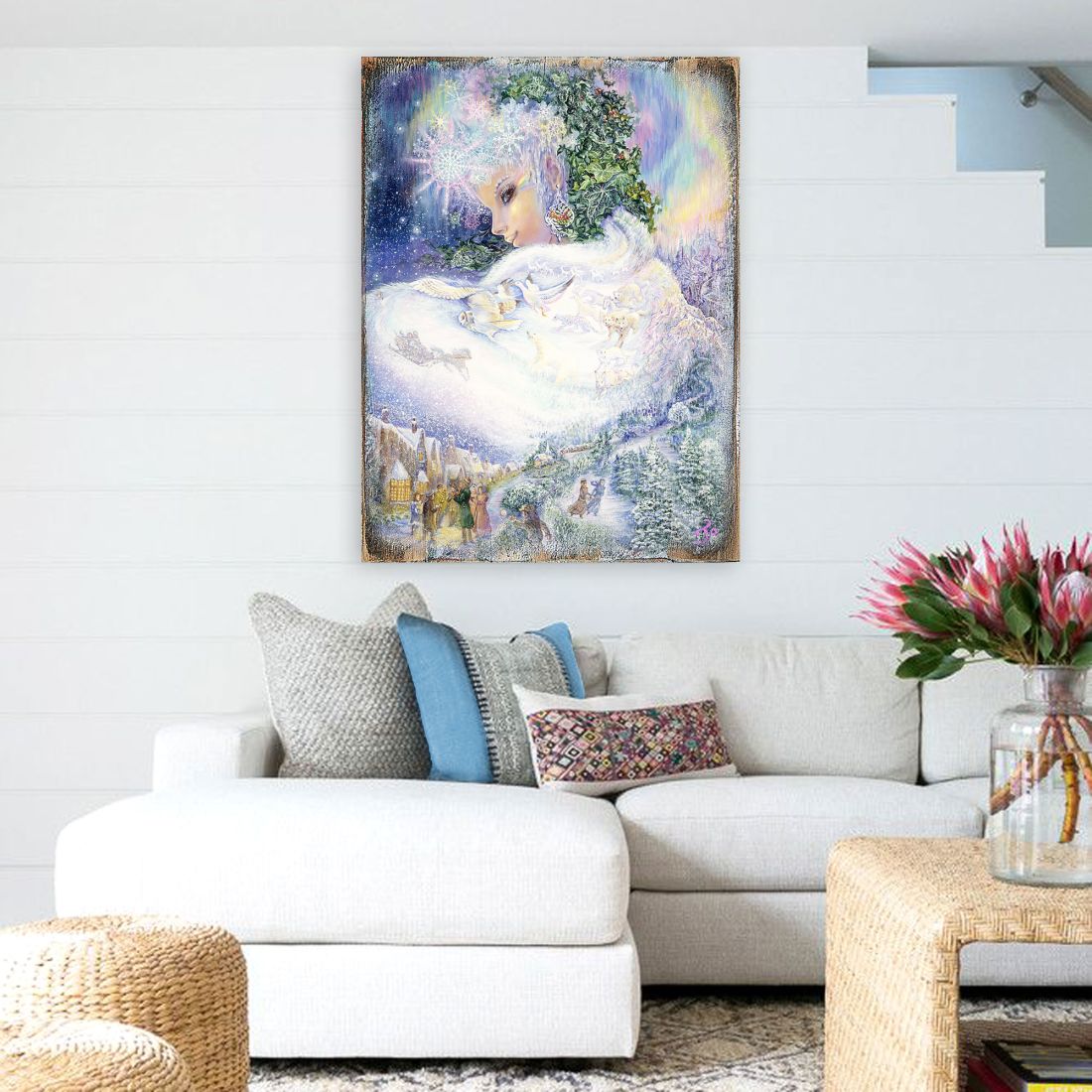 Arte mural de madera de fantasía de la Reina de las Nieves de Josephine Wall - Decoración de fantasía - 852143-JW