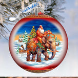 Adorno de bola de cristal de 12,7 cm con forma de trineo de safari - Decoración navideña - 73945 Adorno navideño de vidrio de mercurio - Adornos para árbol de Navidad de GDebrekht