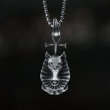 Egyptian Pharaoh Cat Mafdet Pure Tin Necklace