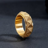 Egyptian Pyramid Stainless Steel Spinner Ring