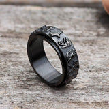 Egyptian Symbols Ankh Stainless Steel Spinner Ring