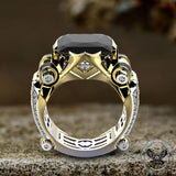 Electroplated Diamond-Set Brass Engagement Ring