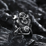 Engine Wrench Stainless Steel Skull Ring
