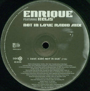 Not In Love Radio Mix (Black) | Very Good Plus (VG+) Very Good (VG)