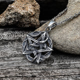 Entwined Snake Pentagram Stainless Steel Pendant